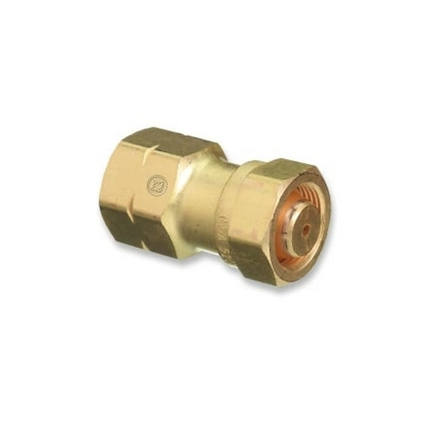 Brass Cylinder Adaptor, From CGA-520 B Tank Acetylene To CGA-510 POL Acetylene