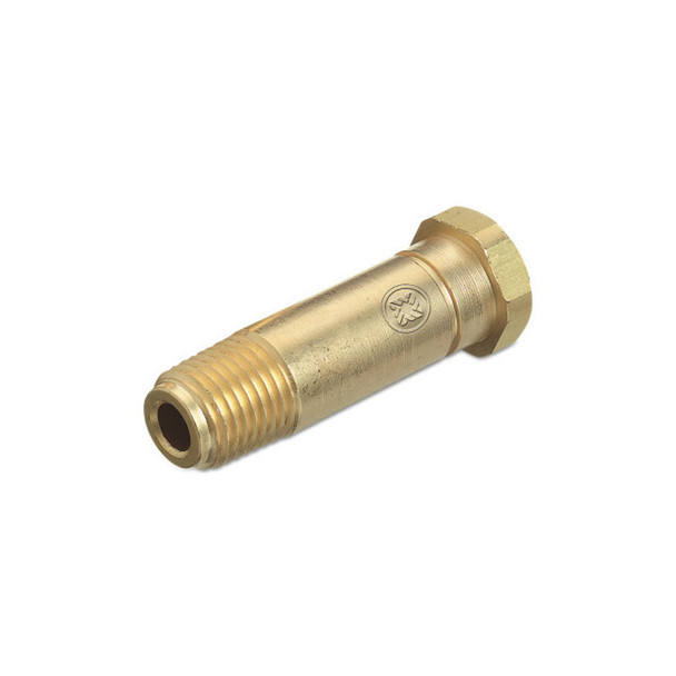 Regulator Inlet Nipple, CO2, 1/4 in (NPT), 2 in L, Brass, CGA-320