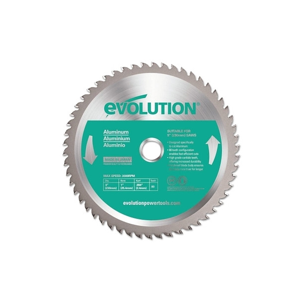 TCT Metal-Cutting Blade, 9 in, 1 in Arbor, 3000 rpm, 48 Teeth