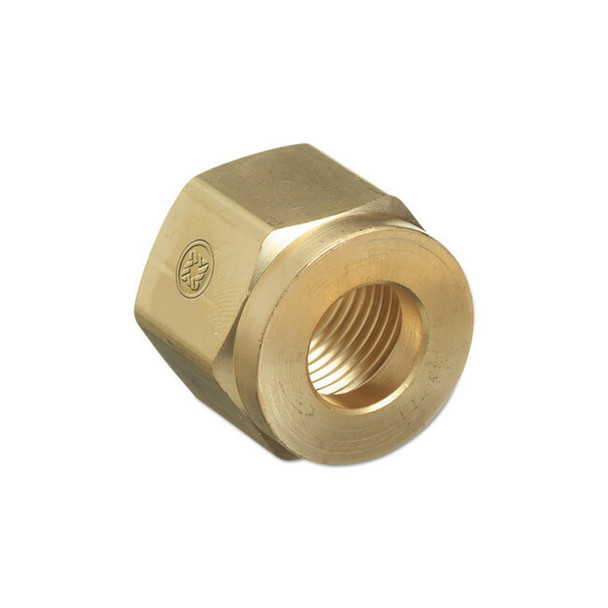Regulator Inlet Nut, Acetylene (Commercial), Brass, CGA-300, 0.83 in to 14 NGO, RH Female