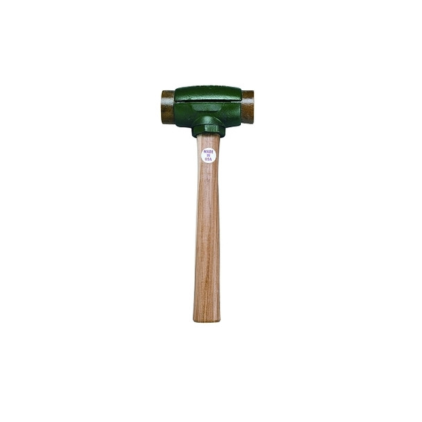 Split Head Hammer, 2 lb Head, 1-1/2 in dia Face, 14 in Handle, Green/Natural, Rawhide