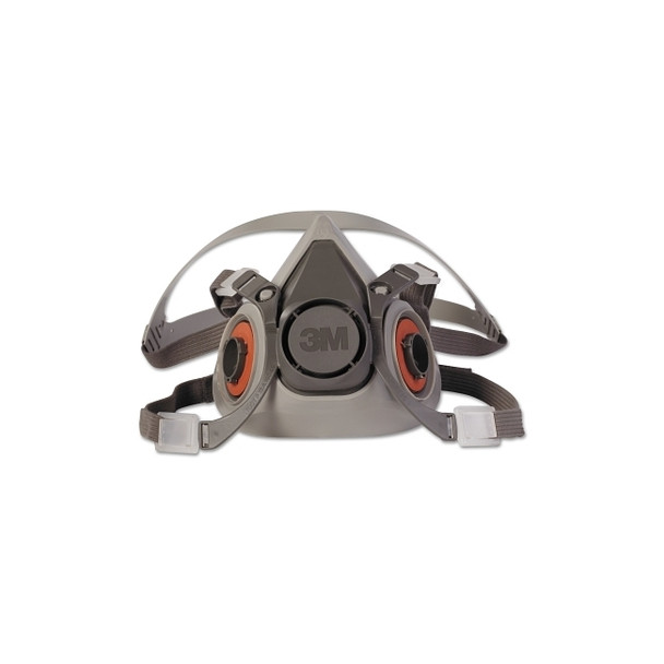 Half Facepiece Reusable Respirator 6000 Series, Medium, Resist Gases, Vapors, Particulates, Adjustable Strap, TPE