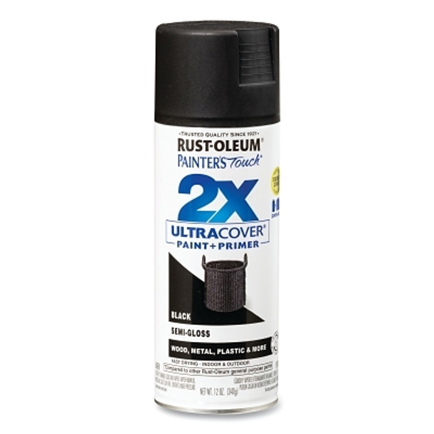 Painter's Touch® 2X Ultra Cover® Ultra Cover Semi-Gloss Spray Paint, 12 oz, Black Painter's Touch® 2X Ultra Cover® Ultra Cover Semi-Gloss Spray Paint, 12 oz, Black