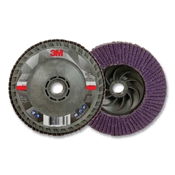 Flap Disc 769F, 4.5 in dia, 40+ Grit, 5/8 in-11 arbor, 13300 RPM