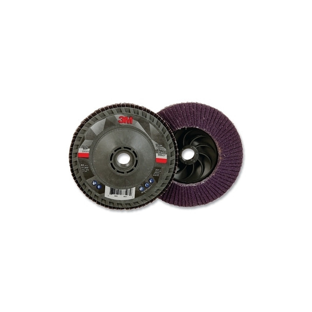 Flap Disc 769F, 4.5 in dia, 80+ Grit, 5/8 in-11 arbor, 13300 RPM
