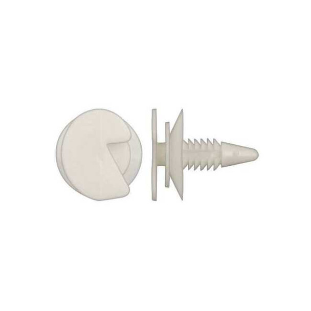 Push-In Rivet, Dome Head, 1/4 in Dia., 29/32 in L, Nylon Body, 50 PK
