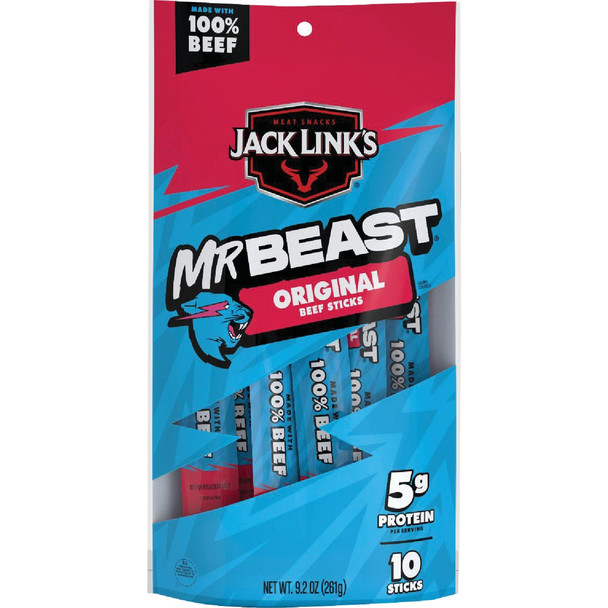 Jack Link's x Mr. Beast .92 Oz. Original Beef Sticks (10-Pack) 143231 Pack of 6