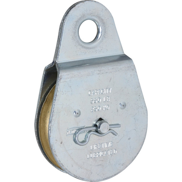 National Hardware 2-1/2 In. O.D. Single Fixed Eye Steel Rope Pulley N220-012