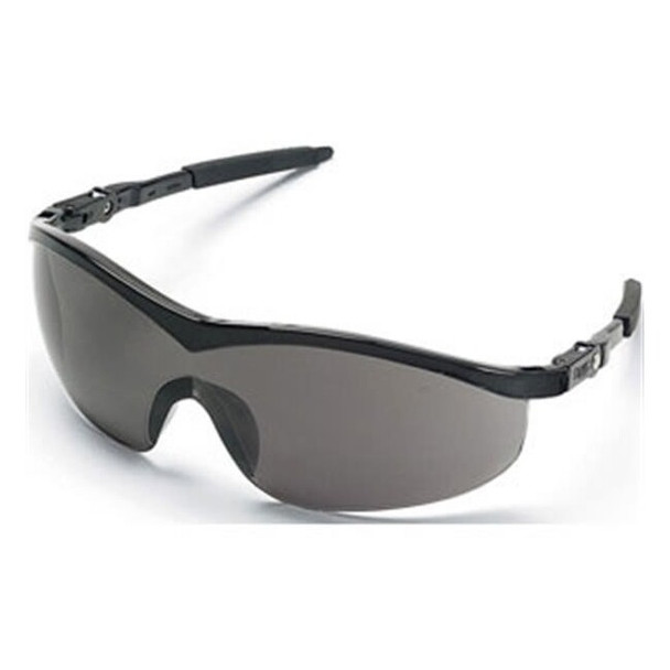 MCR Safety® ST1 Series Eyewear, Black Frame, Gray Lens, 1/Each