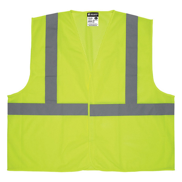 MCR Safety® Luminator™ Class 2 Hook-&-Loop Mesh Vest, 3X-Large, Lime, 1/Each