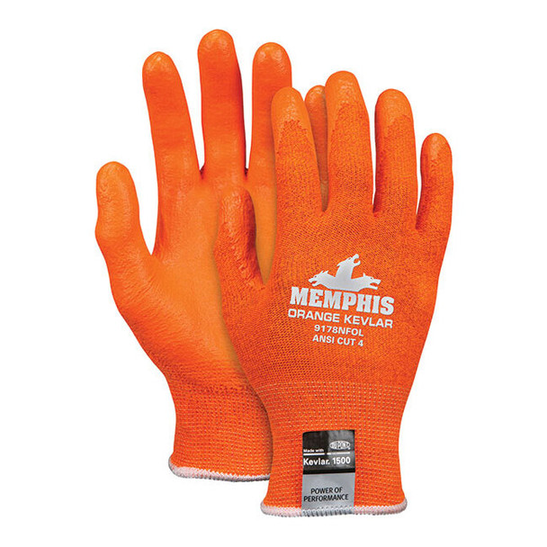 MCR Safety® Orange Kevlar® Gloves, Large, 1/Pair