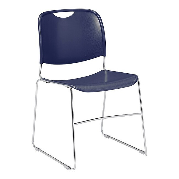 Stacking Chair, 8500 Series, Polypropylene Navy Blue, PK4