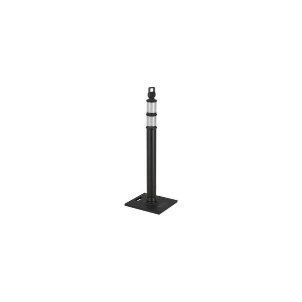 Global Industrial Reflective Delineator Post with Square Base 49""H Black