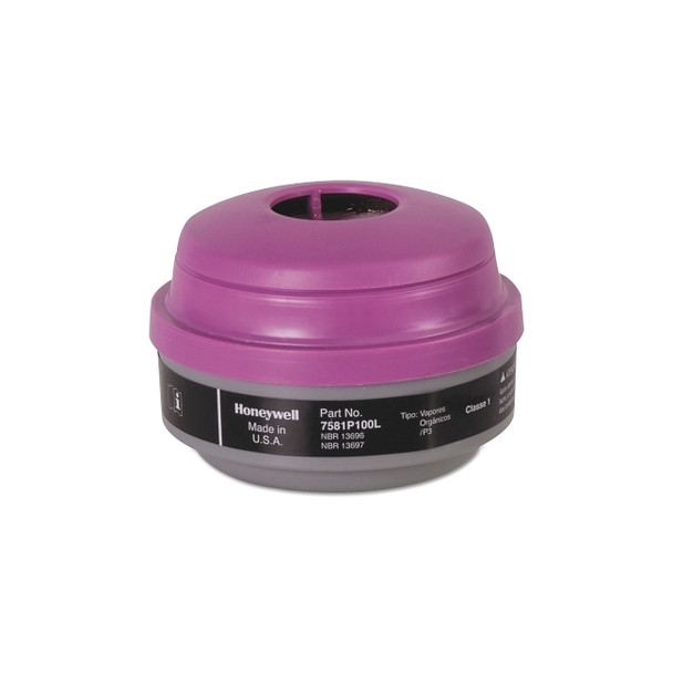 Combination Gas and Vapor Cartridges, Organic Vapor, P100, Black, Magenta
