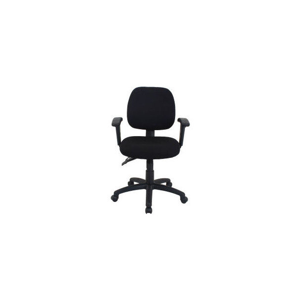 Interion 24 Hour Fabric Task Chair With Mid Back & Adjustable Arms Black