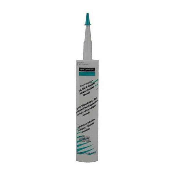 Silicone Sealant, 10 oz, Cartridge, Almond, Silicone Base, Tub/Tile/Ceramic