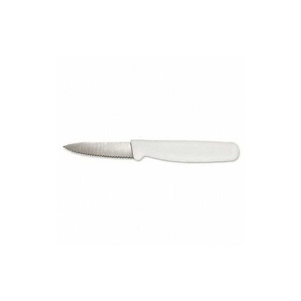 Crestware Paring Knife,Serrated,3-1/2 in. L,White,PK12 KN03