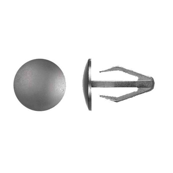 Push-In Rivet, Dome Head, 6 mm Dia., 16 mm L, Nylon Body, 50 PK