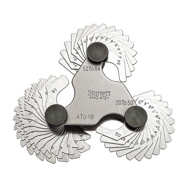 Starrett Thread Pitch Gauge Set,Thread Ang 60 deg 472