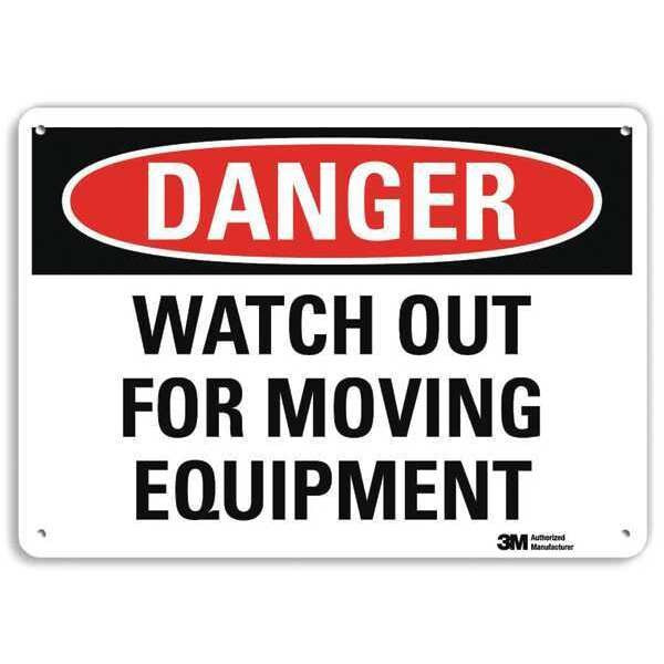 Danger Sign, 10 in Height, 14 in Width, Aluminum, Vertical Rectangle, English
