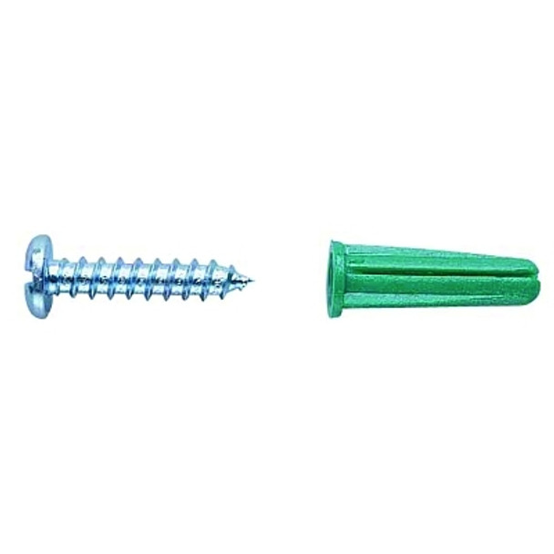 Plastic Conical Anchor Kit, #10 x 1 in