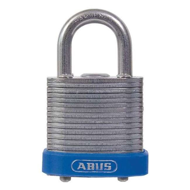 Keyed Padlock, Open, Square Steel Body, Hardened Steel Shackle, 11/16 in W