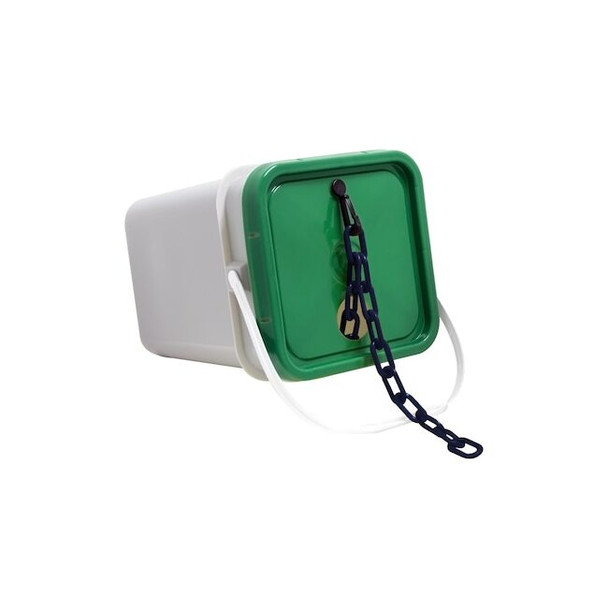 Mr. Chain 2" x 120' Cobalt Blue Heavy Duty Plastic Safety Chain - Pail 51066-P