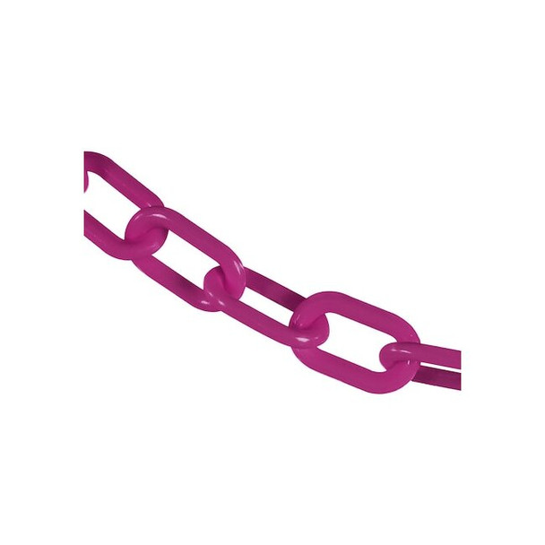 Mr. Chain 2" x 25' Magenta Heavy Duty Plastic Safety Chain 51018-25