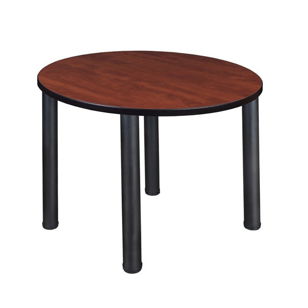 Kee Kee Square & Round Tables, Wood, Metal Top, Cherry TB36RNDCHBPBK