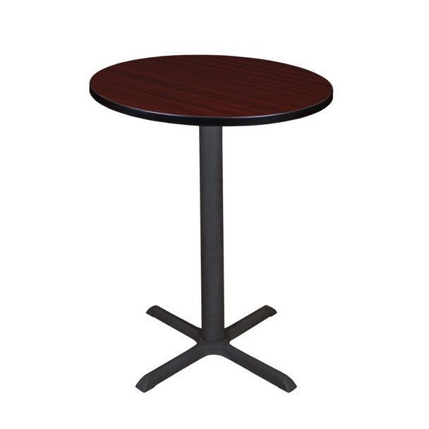Cain Cain Cafe Tables, 30 W, 30 L, 42 H, Wood,Metal Top, Mahogany TCB30RNDMH
