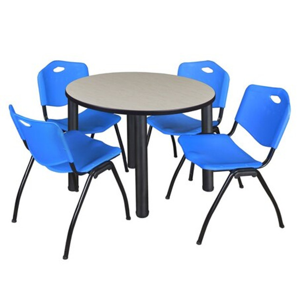 Kee Kee,36",Round Breakroom Table,4 M Chrs TB36RNDPLBPBK47BE