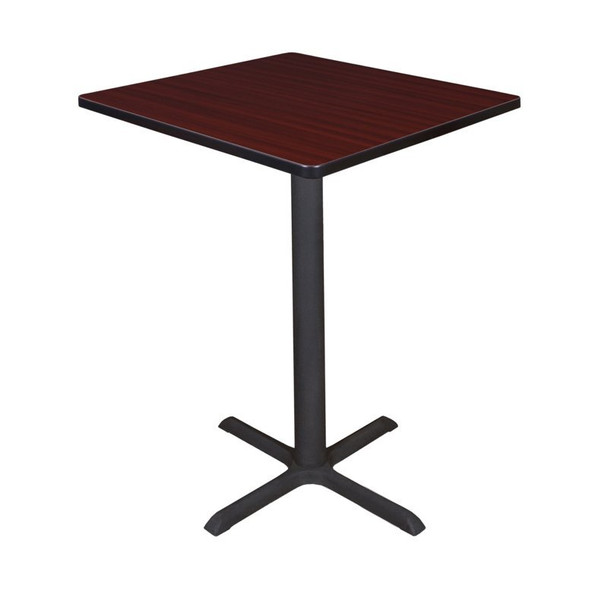 Cain Cain Cafe Tables, 30 W, 30 L, 42 H, Wood, Metal Top, Mahogany TCB3030MH