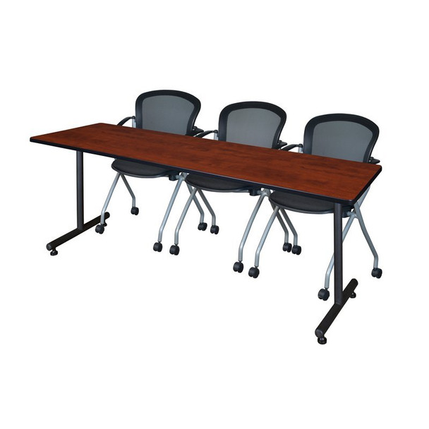 Rectangle Training Table, 84" W, 29" H, Laminate Top, Cherry
