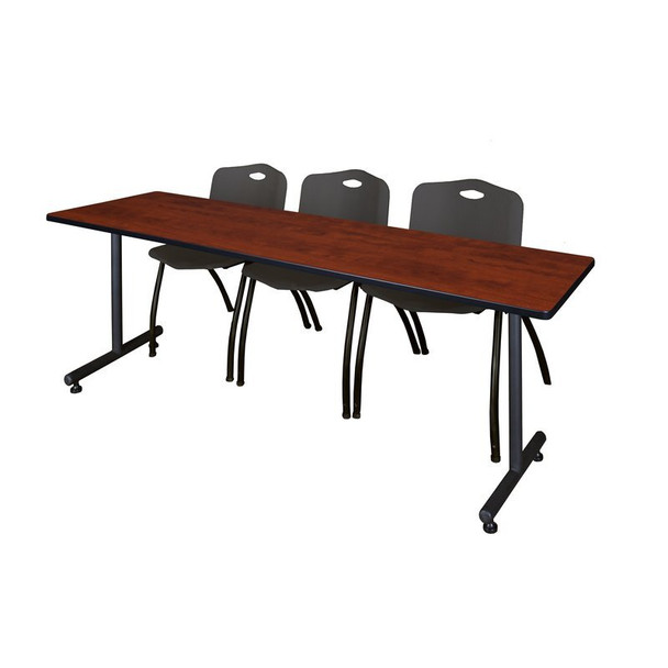 Rectangle Training Table, 84" W, 29" H, Laminate Top, Cherry