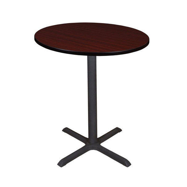 Cain Cain Cafe Tables, 36 W, 36 L, 42 H, Wood,Metal Top, Mahogany TCB36RNDMH