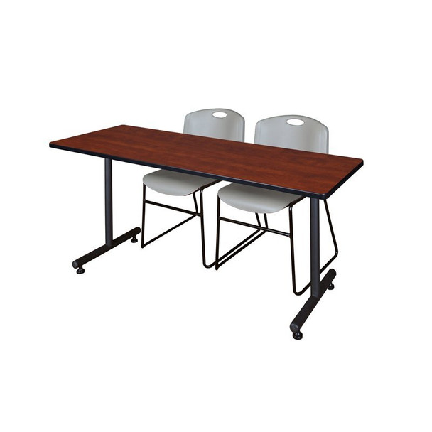 Rectangle Training Table, 66" W, 29" H, Laminate Top, Cherry
