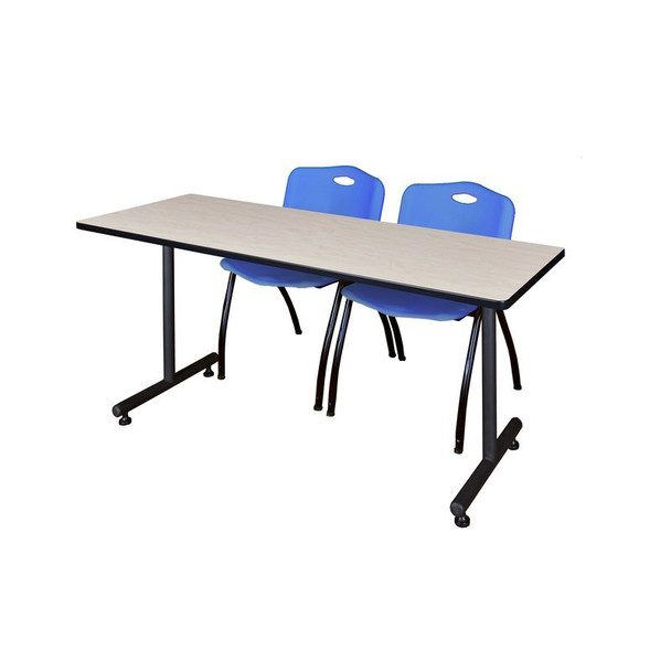 Rectangle Training Table, 66" W, 29" H, Laminate Top, Maple