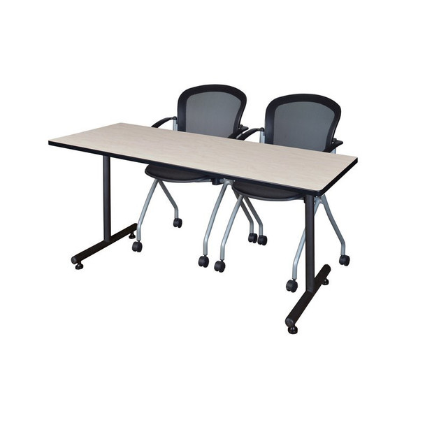 Rectangle Training Table, 60" W, 29" H, Laminate Top, Maple