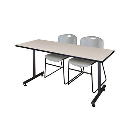 Rectangle Training Table, 66" W, 29" H, Laminate Top, Maple