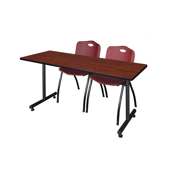 Kobe Rectangle Mobile table, 72" W, 72" H, Laminate Top, Cherry MKTRCT7224CH47BY