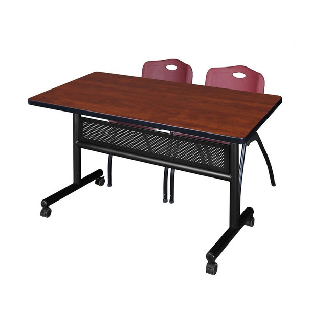 Kobe Rectangle Mobile table, 48" W, 29" H, Laminate Top, Cherry MKFTM4830CH47BY
