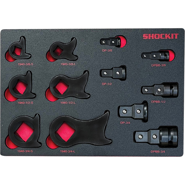 Shockit™ Kentucky Kicker 3/8”, 1/2”, 3/4" Dr Master St in HD EVA Foam,Remove Seized Nuts Bolts– 5PC LT1940-MASTERF