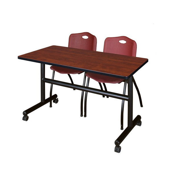 Kobe Rectangle FlipTop Table, 48" W, 29" H, Laminate Top, Cherry MKFT4830CH47BY