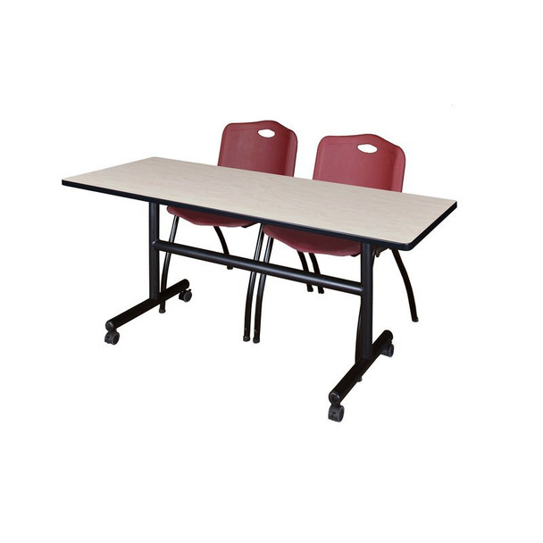 Kobe FlipTop Table, 60" W, 29" H, Laminate Top, Maple MKFT6024PL47BY