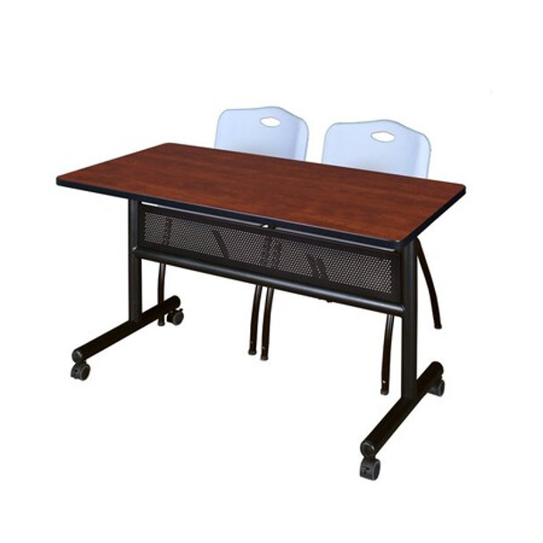 Kobe FlipTop Table,w/2M Stack Chairs,48"x24" MKFTM4824CH47GY