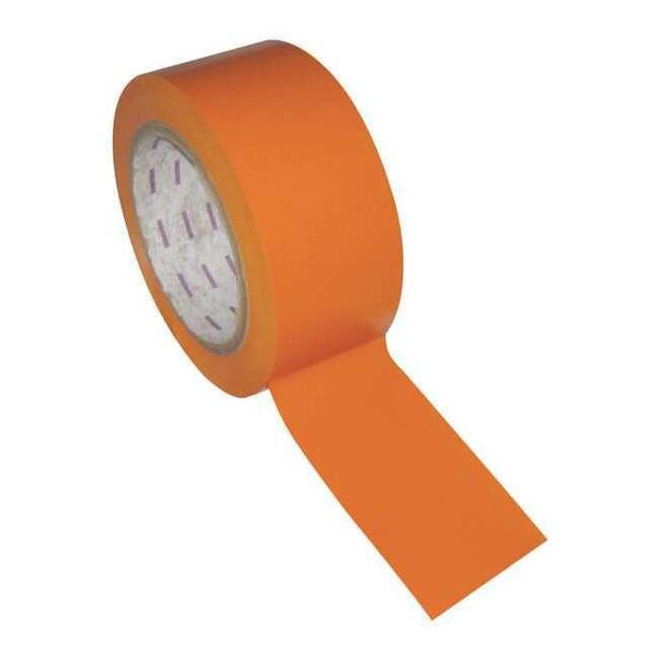 Floor Marking Tape, vinyl, Solid, Orange, 6 in W., 0.236 in Thickness