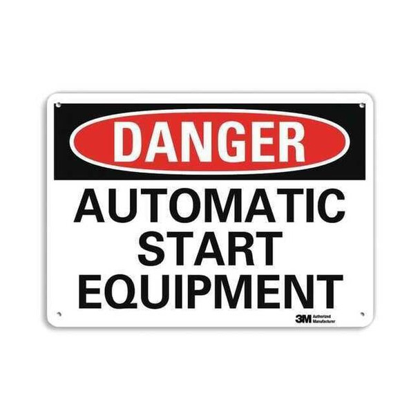 Danger Sign, 10 in Height, 14 in Width, Aluminum, Vertical Rectangle, English