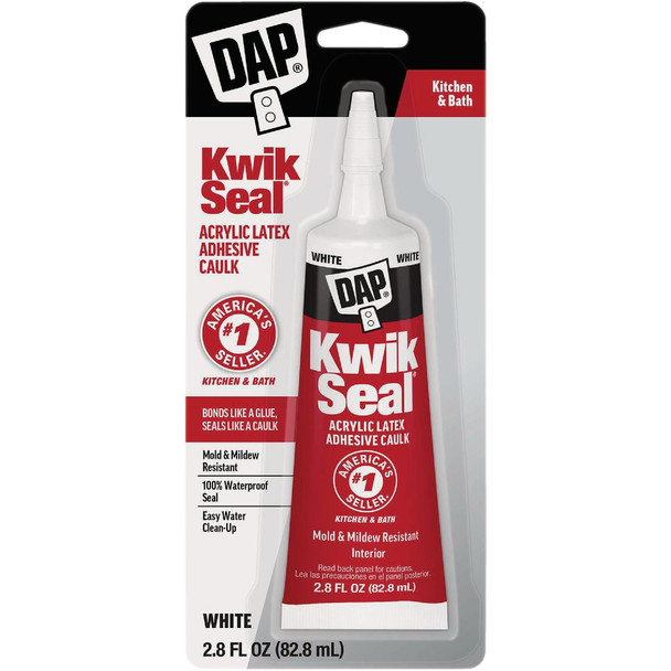 DAP Kwik Seal 2.8 Oz. White Kitchen & Bath Adhesive Caulk 7079800954