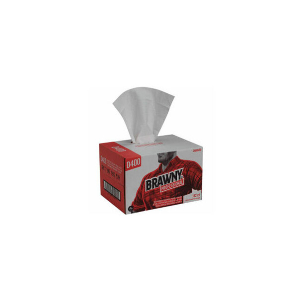 Brawny Professional D400 Disposable Cleaning Towels Convenience Case White 152 T