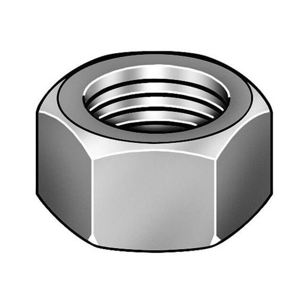 Hex Nut, 3/8"-24, Steel, Grade 2, Chrome Plated, 21/64 in Ht, 50 PK